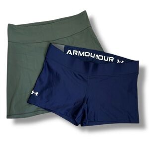 Bundle of Womens Workout Shorts Under Armour Navy Compression 2XL FLX Biker XXL